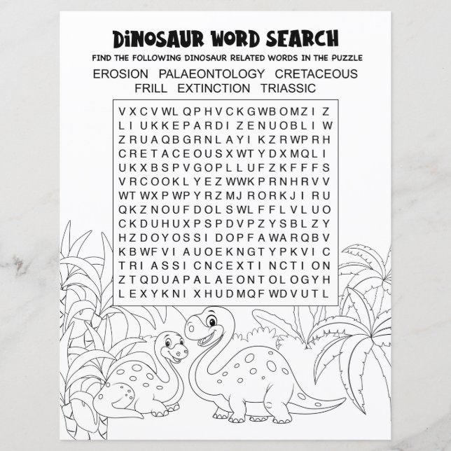 Lámina Niños Actividad Dinosaurio Rompecabezas Búsqueda d (Anverso)