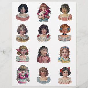 Lámina Niños de la época victoriana genuina (no IA)