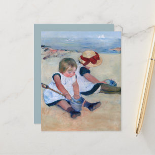 Lámina Niños de Mary Cassatt jugando en la playa 1884
