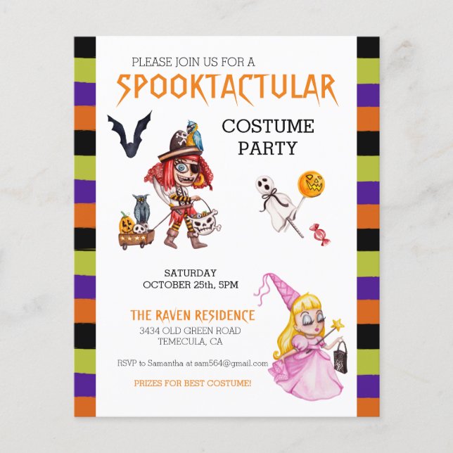 Lámina Niños disfrazados Fiestas Halloween Trick o Trete (Anverso)