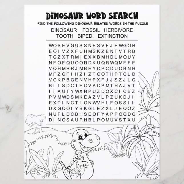 Lámina Niños divertidos Actividad Dinosaurio Rompecabezas (Anverso)