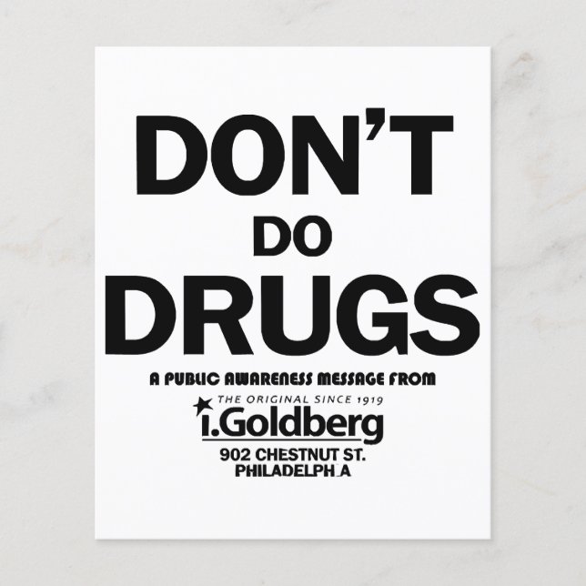 Lámina No hagas drogas como se ve en el verano de Bernard (Anverso)