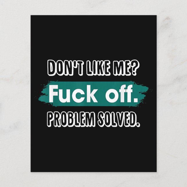 Lámina No le gusto a F*ck Off Problema resuelto divertido (Anverso)