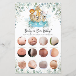 Lámina Noah's Ark Greenery Shower Baby or Beer Belly Game