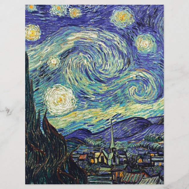 Lámina Noche estrellada de van Gogh (Anverso)