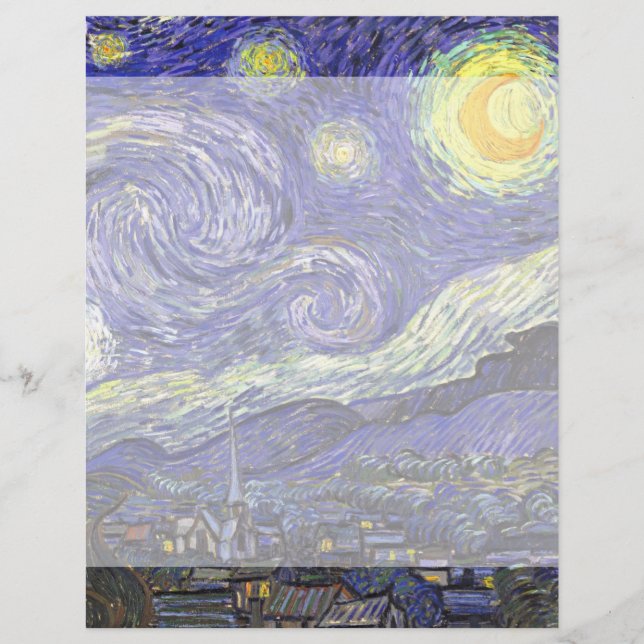 Lámina Noche estrellada de Vincent van Gogh (Anverso)