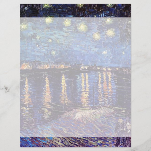 Lámina Noche estrellada sobre el Ródano, por Vincent van  (Anverso)