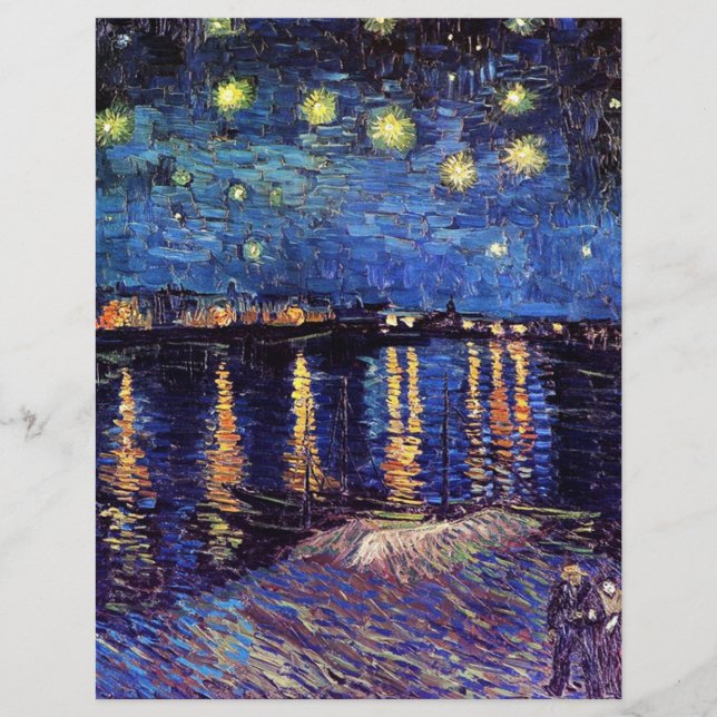 Lámina Noche estrellada sobre el Ródano, por Vincent van  (Anverso)