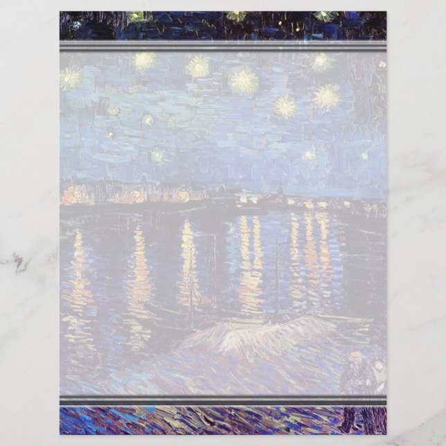 Lámina Noche estrellada sobre el Ródano, por Vincent van  (Anverso)