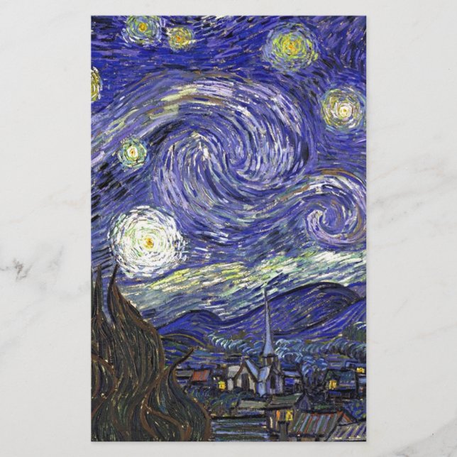 Lámina Noche estrellada, Vincent Van Gogh. (Anverso)