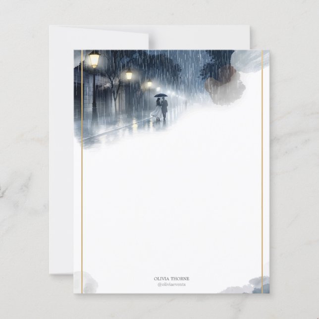Lámina Noche romántica lluviosa - Papel elegante de estil (Anverso)