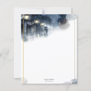 Lámina Noche romántica lluviosa - Papel elegante de estil