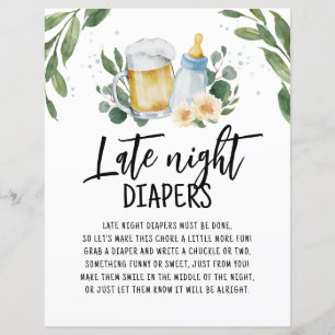 Lámina Noche Tarde Diapers Rótulo Bebé Está Preparando Ve