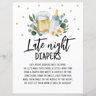 Lámina Noche Tarde Diapers Rótulo Bebé Está Preparando Ve