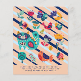 Lámina Nochebuena de arte folclórico escandinavo Carta an