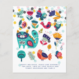 Lámina Nochebuena de arte folclórico escandinavo Carta an