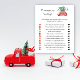 Lámina Nochebuena, mamá de coche o papá, juego de ducha d