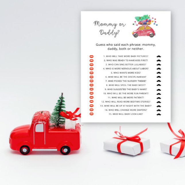 Lámina Nochebuena, mamá de coche o papá, juego de ducha d (Subido por el creador)