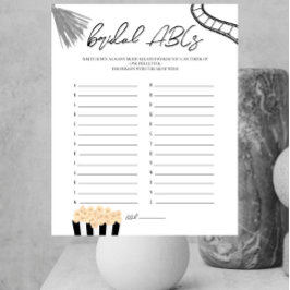 Lámina Noir de cine - Ducha de novia - Juego de ABC de no