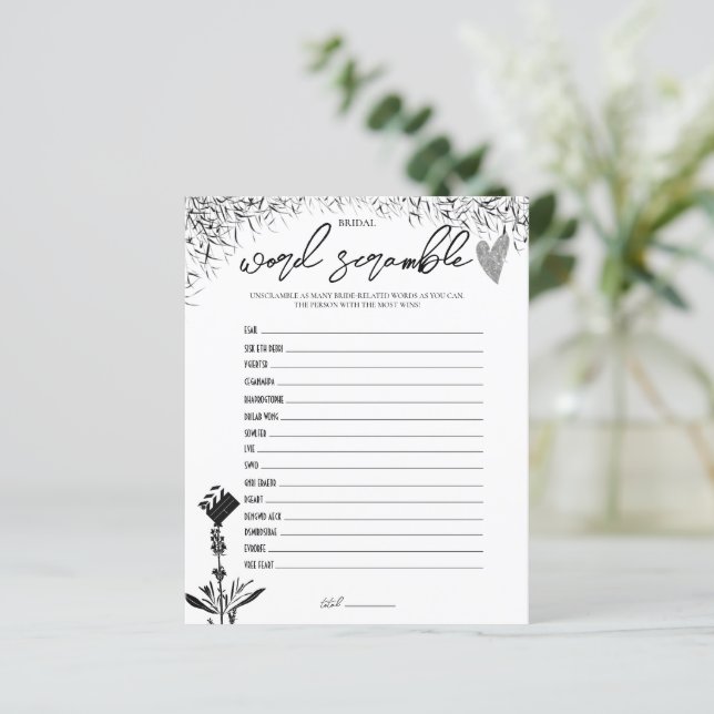 Lámina Noir de película - juego de palabras de novia (Anverso de pie)