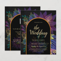 Noir Peacock Jewel Tones Boda Floral