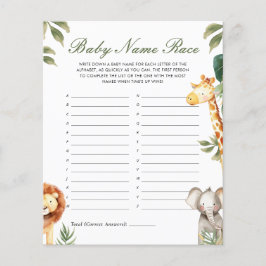 Lámina Nombra de bebé Race Un pequeño juego de Baby Showe