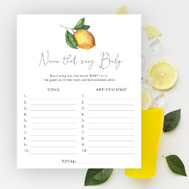 Lámina Nombra esa canción \ Lemon baby ducha game