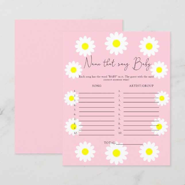 Lámina Nombra esa canción \"Wildflowers", juego de ducha  (Anverso / Reverso)