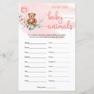 Lámina Nombrar al bebé animales Teddy Bear Eucalyptus Gam
