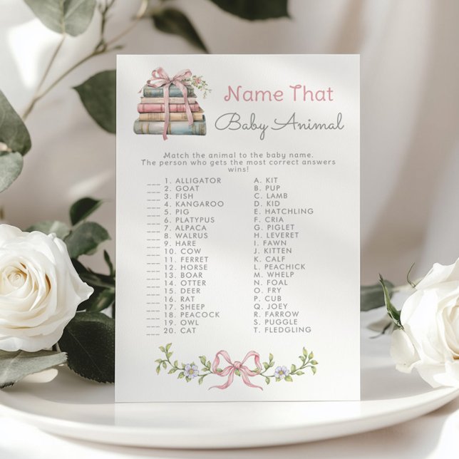 Lámina Nombrar el juego de Baby Shower "Animal Storybook" (Subido por el creador)