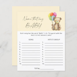 Lámina Nombrar esa canción bebé juego de ducha - Oso