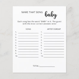 Lámina Nombrar esa canción, juego de la ducha bebé