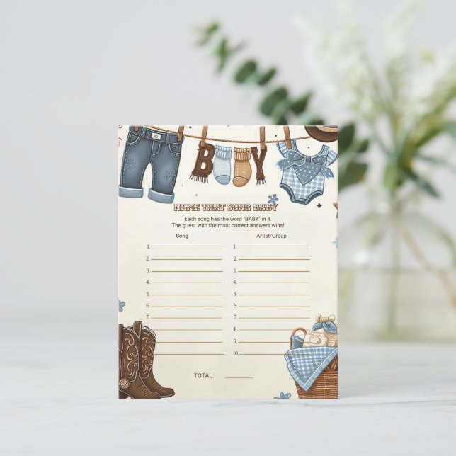 Lámina Nombrar esa canción, juego de la ducha bebé (Anverso de pie)