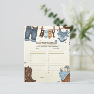 Lámina Nombrar esa canción, juego de la ducha bebé