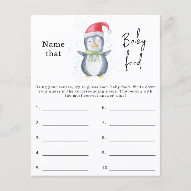 Lámina Nombrar ese alimento para bebé - juego de ducha pa (Anverso)