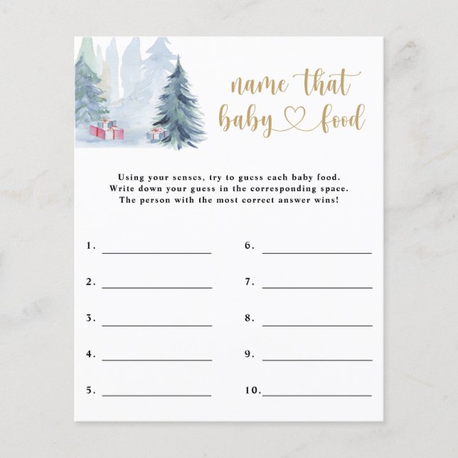 Lámina Nombrar ese alimento para bebé - juego de ducha pa (Anverso)