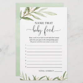 Lámina Nombrar ese alimento para bebé juego de ducha verd