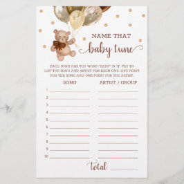 Lámina Nombrar ese juego de bebé de tono Baby Shower Tedd