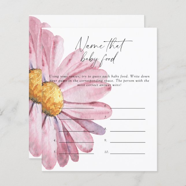 Lámina Nombrar ese juego de la ducha de comida para bebé  (Anverso / Reverso)