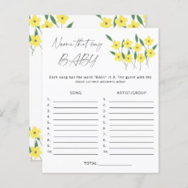 Lámina Nombrar la canción baby ducha game Wildflowers