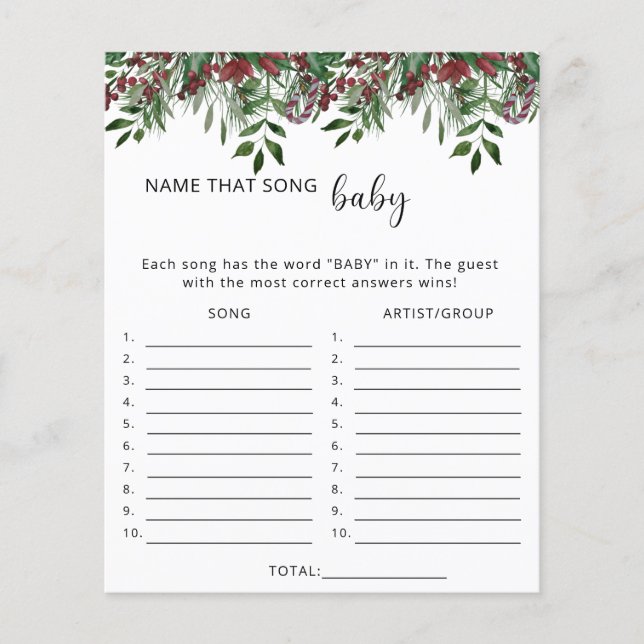 Lámina Nombre de Evergreen que canta el juego de la ducha (Anverso)