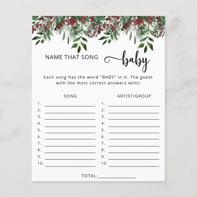 Lámina Nombre de Evergreen que canta el juego de la ducha (Anverso)