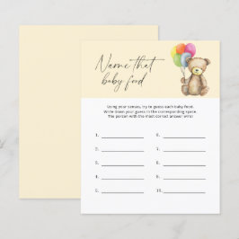 Lámina Nombre de la comida para bebé juego - Oso