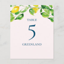 Nombre de la Mesa de Limones y Follaje de Verano