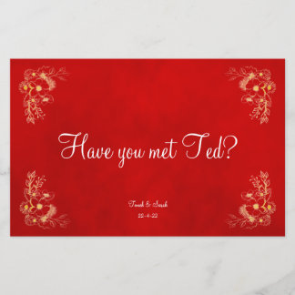 Lámina Nombre de tabla de boda de Borgoña