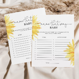 Lámina Nombre del girasol juego de bebé de la canción