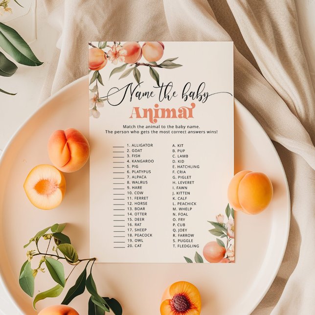 Lámina Nombre del juego de la ducha de bebé animal (Subido por el creador)