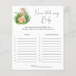 Lámina Nombre esa canción \ Giraffe Tema de la ducha de b