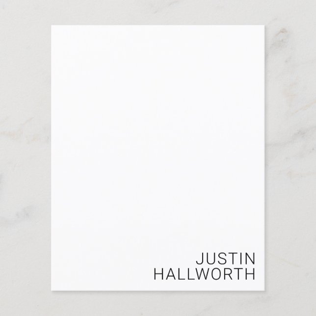 Lámina Nombre negro moderno en blanco (Anverso)