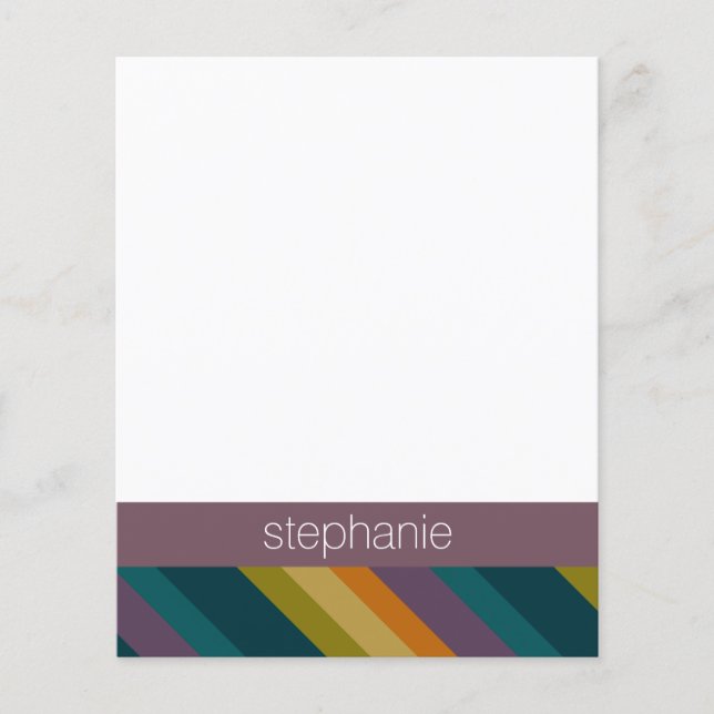 Lámina Nombre personalizado del patrón de rayas de otoño  (Anverso)